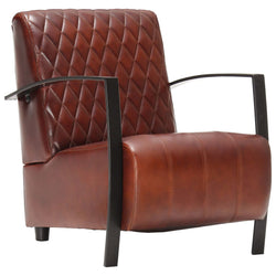 Armchair Brown Real Leather