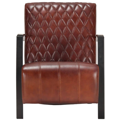 Armchair Brown Real Leather