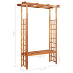 Garden Pergola with Bench Solid Acacia Wood