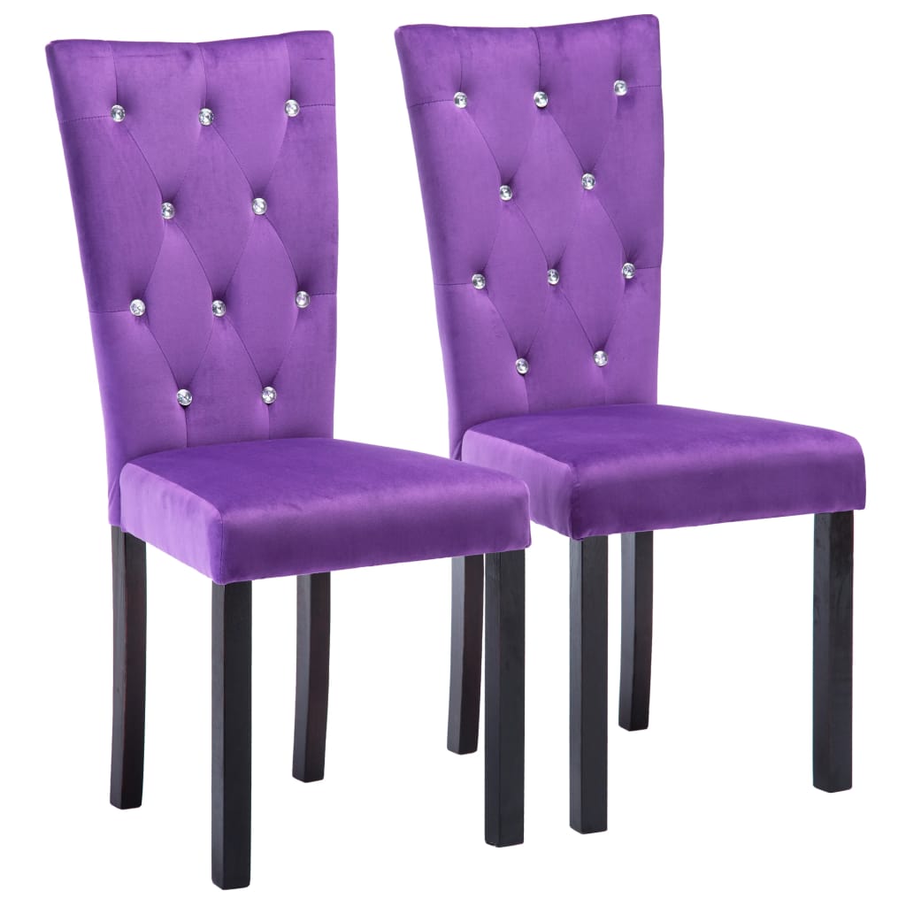 Dining Chairs 2 pcs Purple Velvet