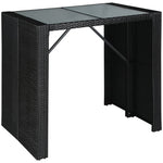 5 Piece Outdoor Bar Set Poly Rattan and Glass
