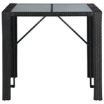 5 Piece Outdoor Bar Set Poly Rattan and Glass