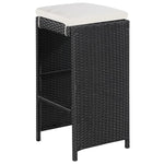 5 Piece Outdoor Bar Set Poly Rattan and Glass