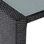 5 Piece Outdoor Bar Set Poly Rattan and Glass