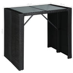 5 Piece Outdoor Bar Set Poly Rattan and Glass
