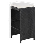 5 Piece Outdoor Bar Set Poly Rattan and Glass