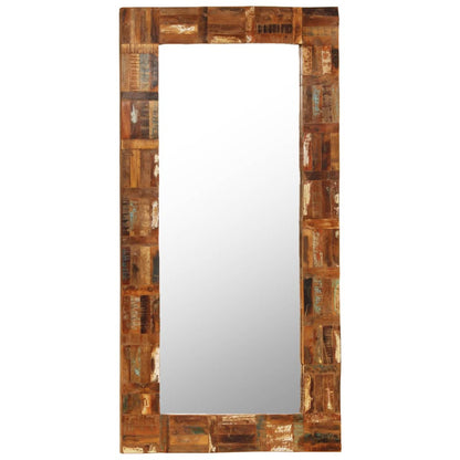 Wall Mirror Solid Reclaimed Wood 60x120 cm