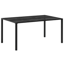 Garden Table Black 150x90x72 cm Steel