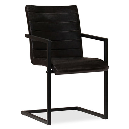 Dining Chairs 6 pcs Anthracite Real Leather
