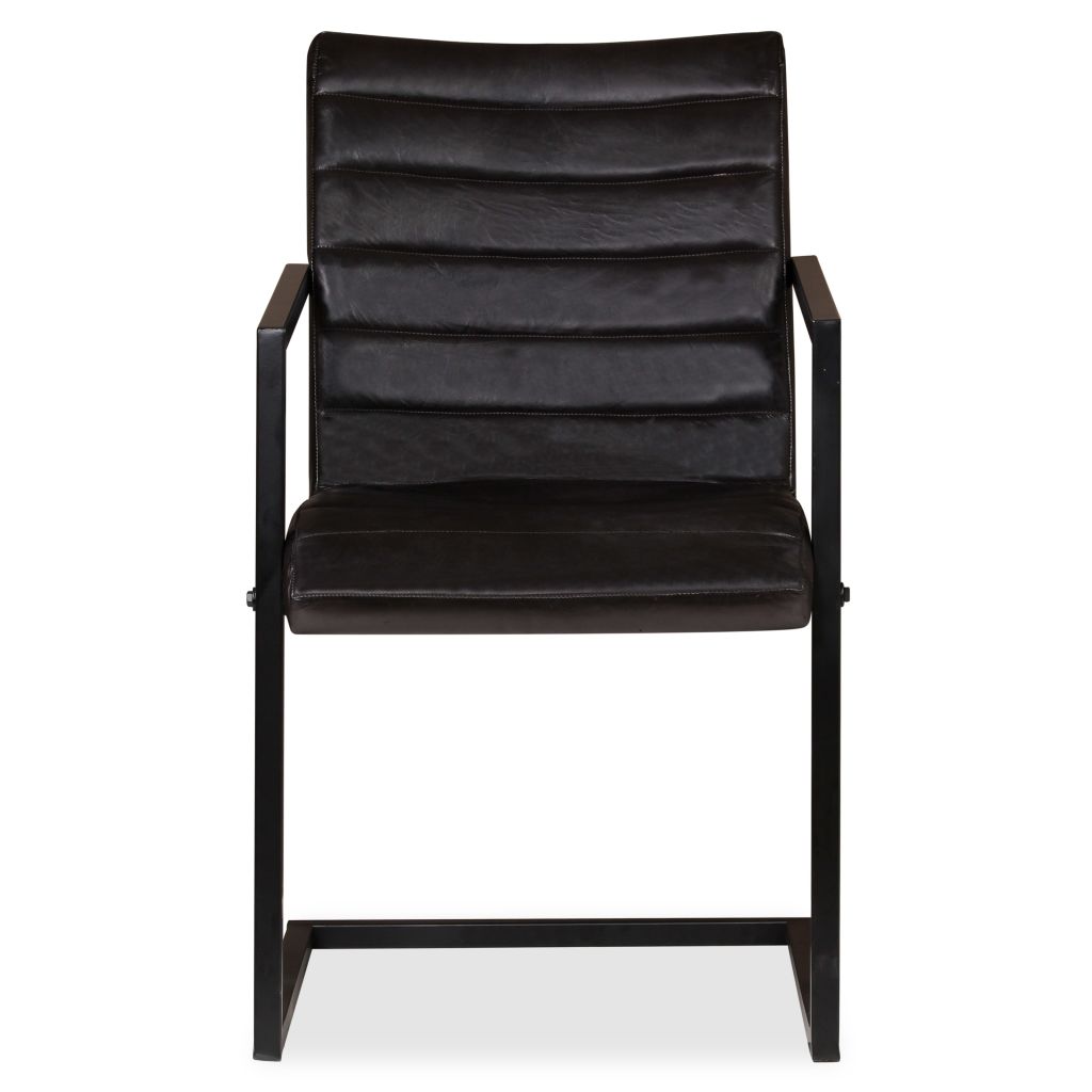 Dining Chairs 6 pcs Anthracite Real Leather