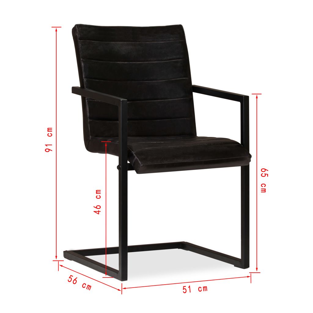 Dining Chairs 6 pcs Anthracite Real Leather