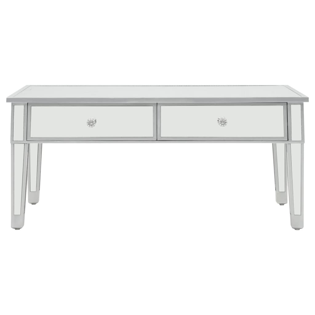Mirrored Coffee Table MDF and Glass 100x50x45 cm