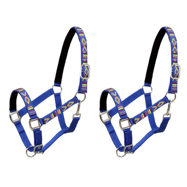  Head Collars 2 pcs for Horse Nylon Size Full Blue
