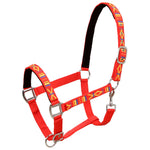 Head Collars 2 pcs for Horse Nylon Size Cob Red