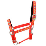 Head Collars 2 pcs for Horse Nylon Size Cob Red