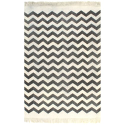 Kilim Rug Cotton 120x180 cm with Pattern Black/White