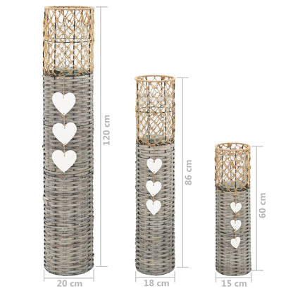 3 pcs Freestanding Candle Lanterns