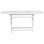 Garden Table  Solid Acacia Wood White