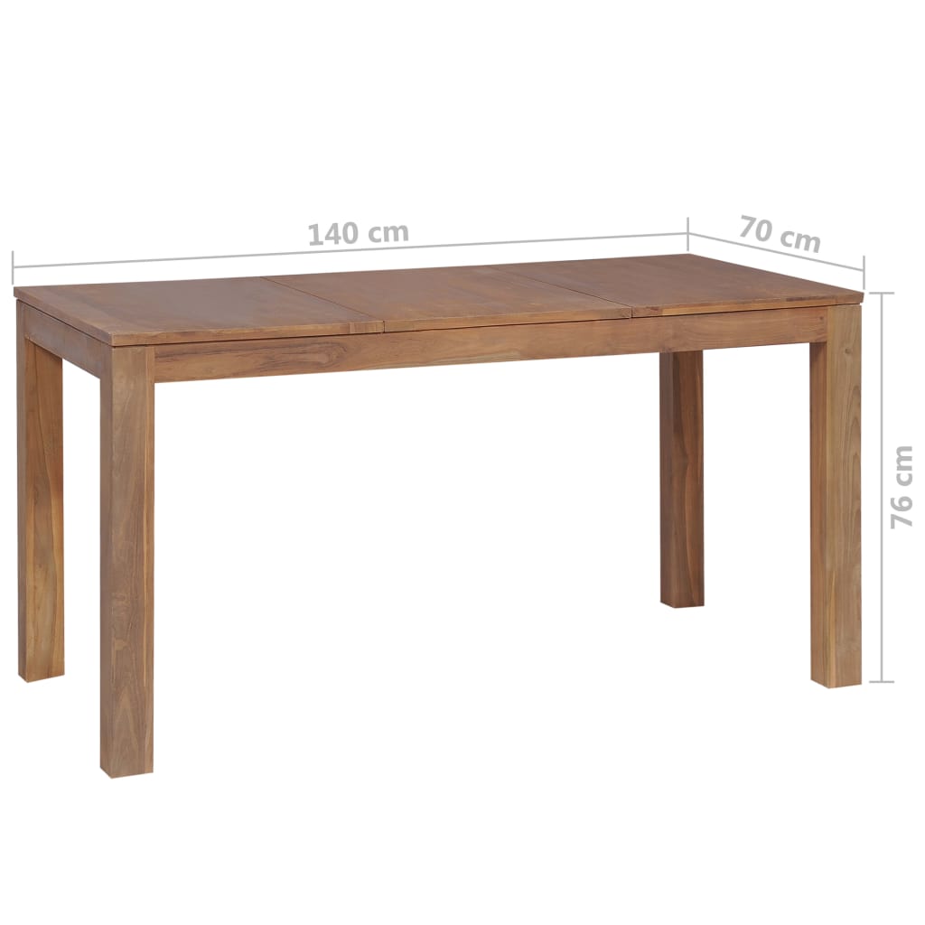 Dining Table Solid Teak Wood with Natural Finish 140x70x76 cm