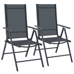 3 Piece Bistro Set Aluminium and Textilene Black
