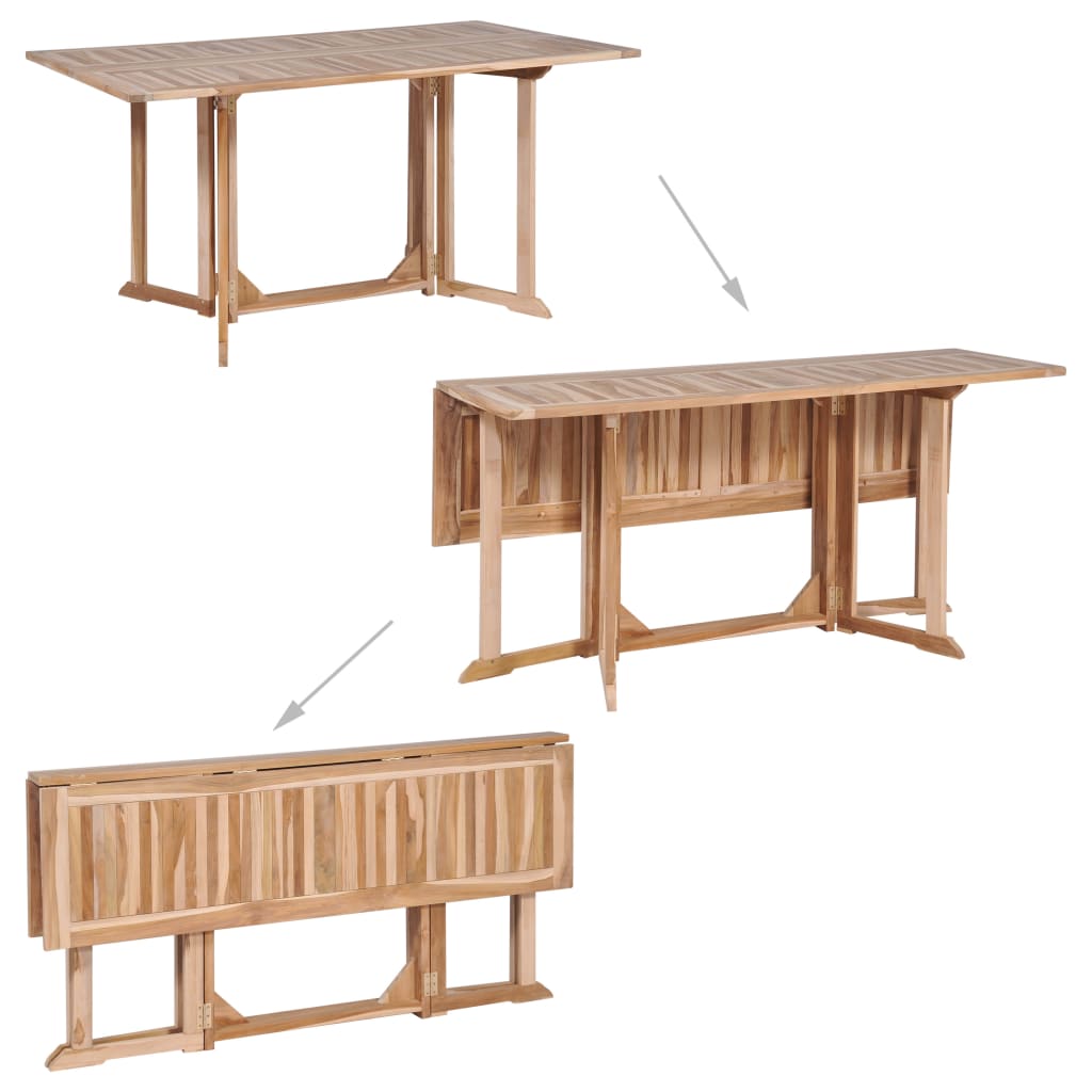 Folding Butterfly Garden Table 150x90x75 cm Solid Teak Wood