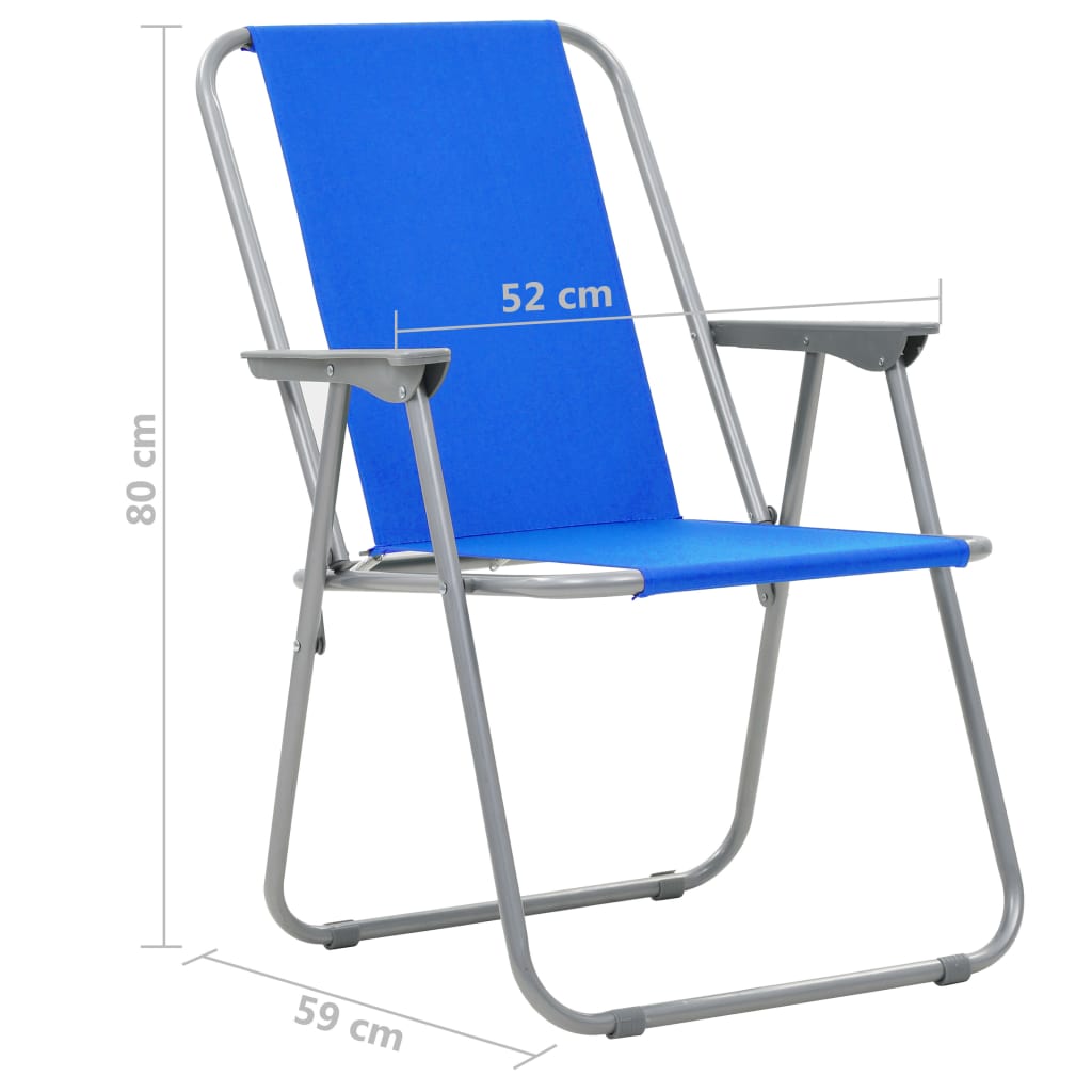 Folding Camping Chairs 2 pcs 52x59x80 cm Blue