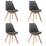 Dining Chairs 4 pcs Dark Grey Fabric