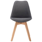 Dining Chairs 4 pcs Dark Grey Fabric