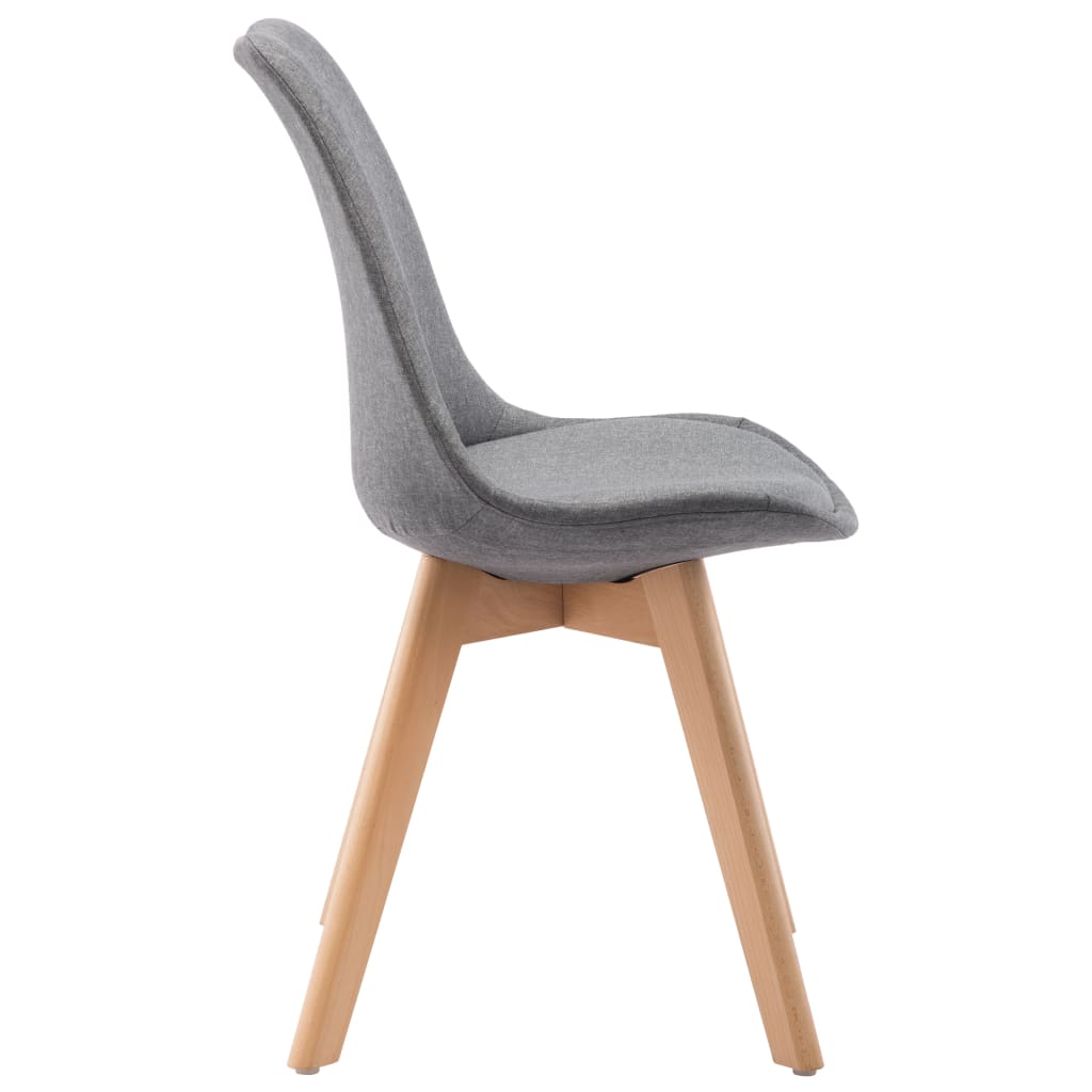 Dining Chairs 2 pcs Light Grey Fabric