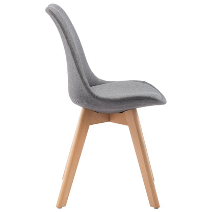 Dining Chairs 2 pcs Light Grey Fabric