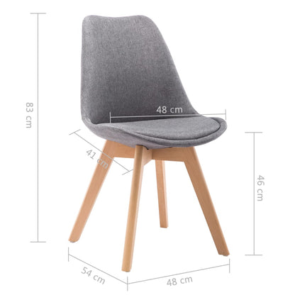 Dining Chairs 2 pcs Light Grey Fabric