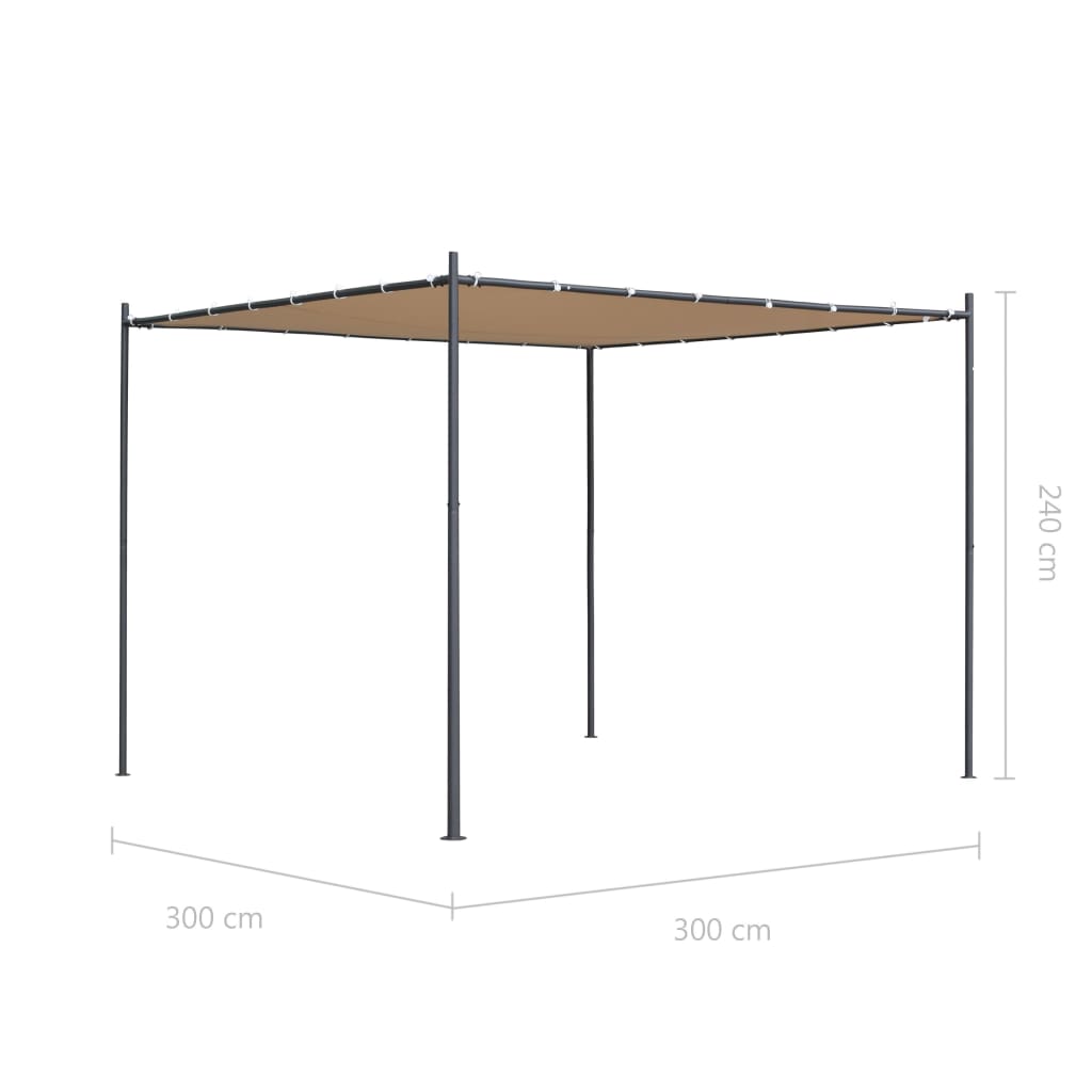 Gazebo with Flat Roof 3x3x2,4 m Beige