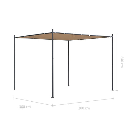 Gazebo with Flat Roof 3x3x2,4 m Beige