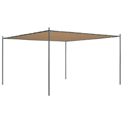 Gazebo with Flat Roof 4x4x2,4 m Beige