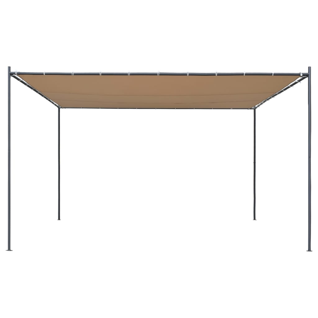 Gazebo with Flat Roof 4x4x2,4 m Beige