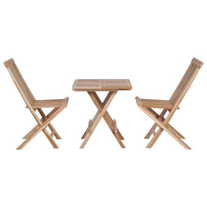 3 Piece Folding Bistro Set Solid Teak Wood