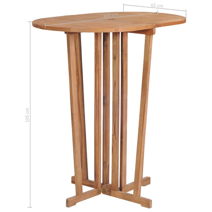 3 Piece Folding Bar Set Solid Teak Wood