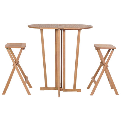 3 Piece Folding Bar Set Solid Teak Wood