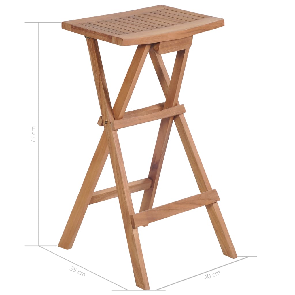 5 Piece Folding Bar Set Solid Teak Wood