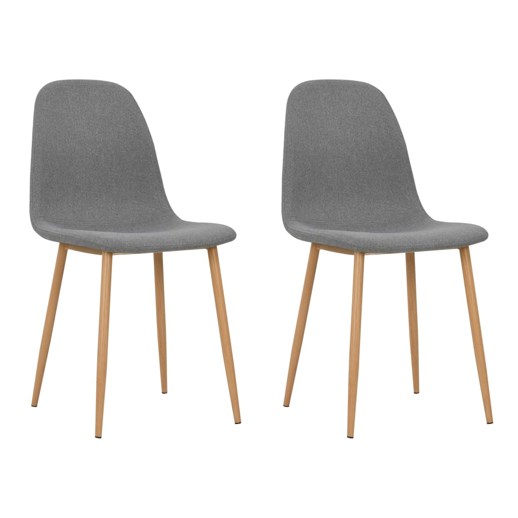 Dining Chairs 2 pcs Light Grey Fabric - 45×55×85cm