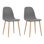 Dining Chairs 2 pcs Light Grey Fabric
