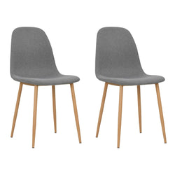 Dining Chairs 2 pcs Light Grey Fabric