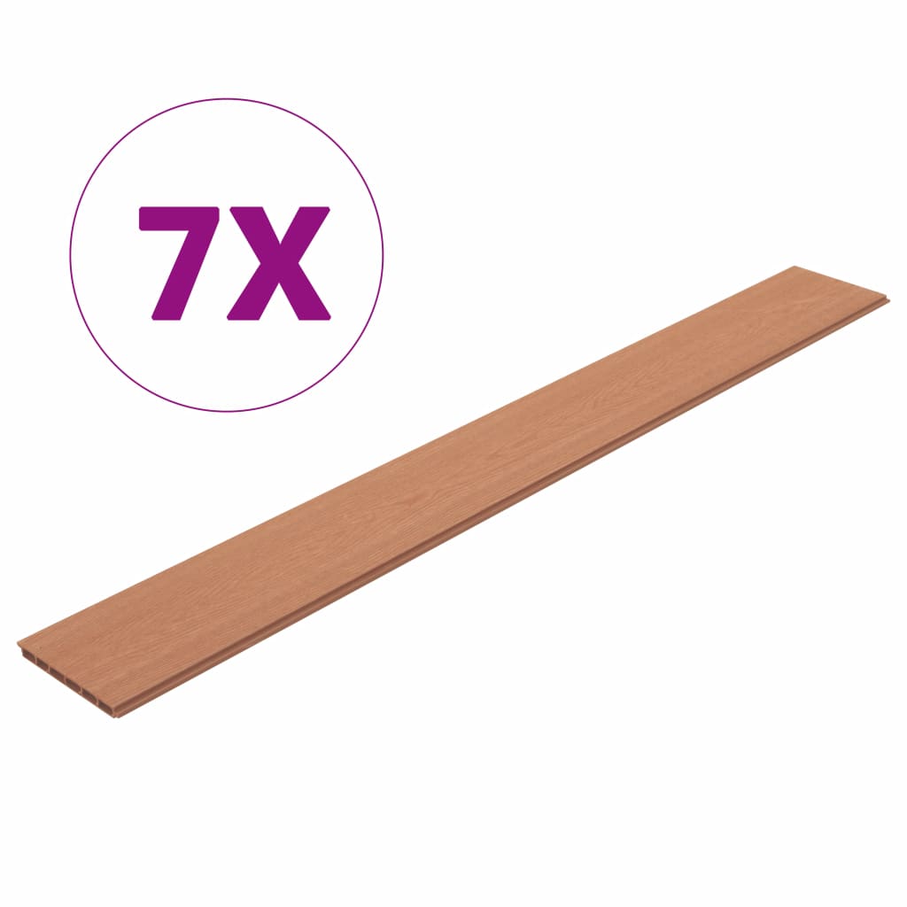 Replacement Fence Boards WPC 7 pcs 170 cm Brown