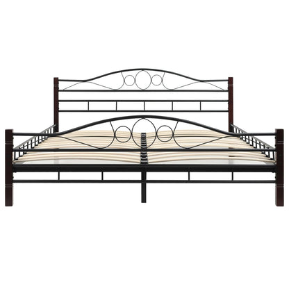 Bed Frame Black Metal 153x203 cm