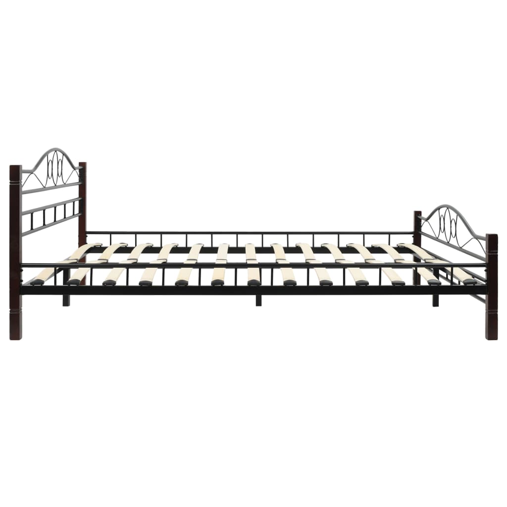 Bed Frame Black Metal 153x203 cm