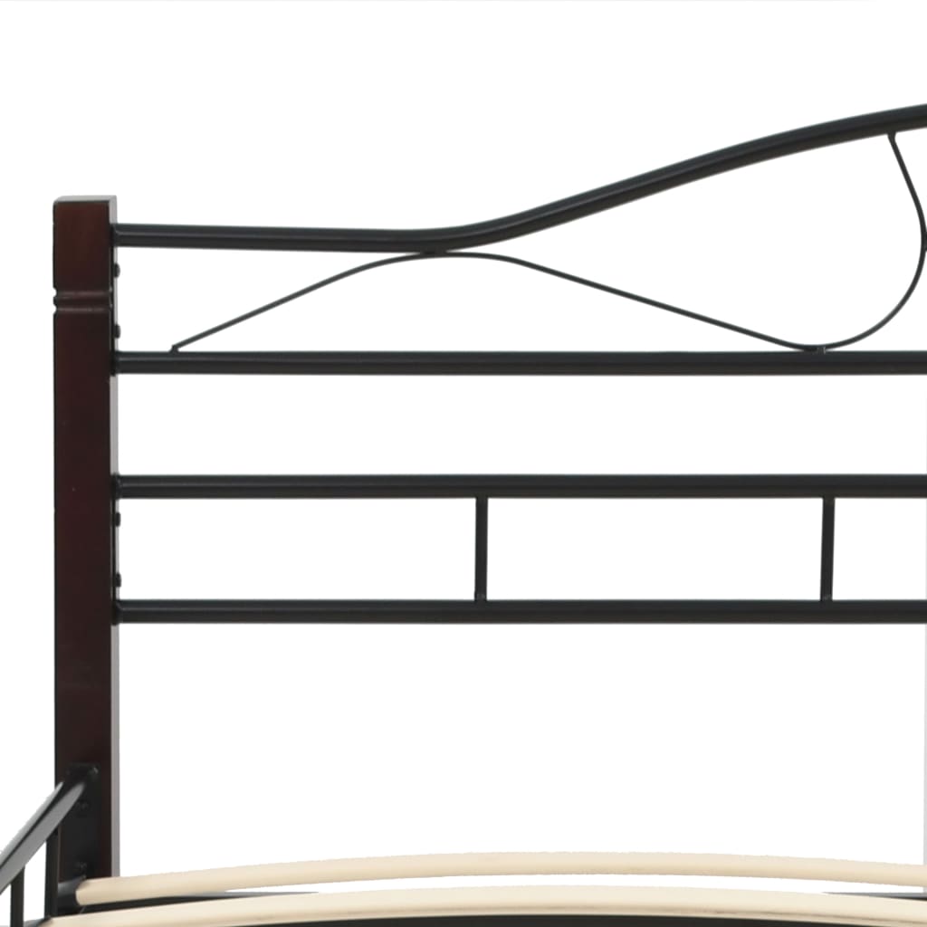 Bed Frame Black Metal 153x203 cm