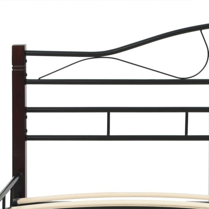 Bed Frame Black Metal 153x203 cm