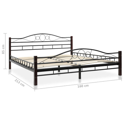 Bed Frame Black Metal 153x203 cm