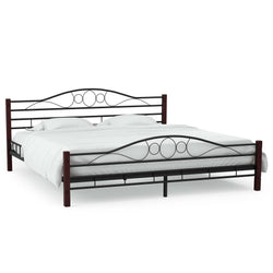 Bed Frame Black Metal 153x203 cm
