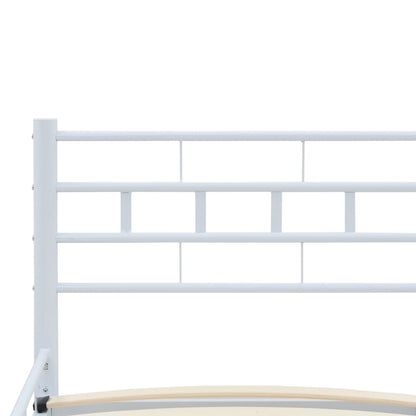 Bed Frame White Metal 137x187 cm